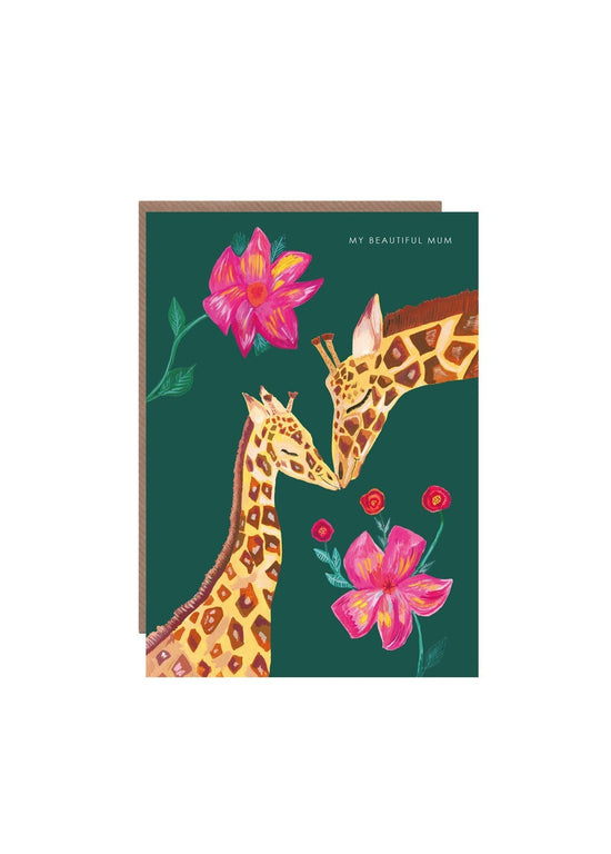Giraffe Beautiful Mum Greetings Card