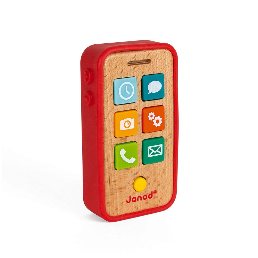 The Janod Pretend Play Kids Wooden Telephone with Sounds makes the perfect birthday gift for a 1 year old