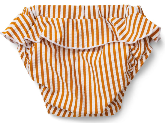 Liewood, Elise Mustard Stripe Baby Girl Swim Pants, Kids Swimwear, Childrens Swim Pants, Nottingham Independent Shop