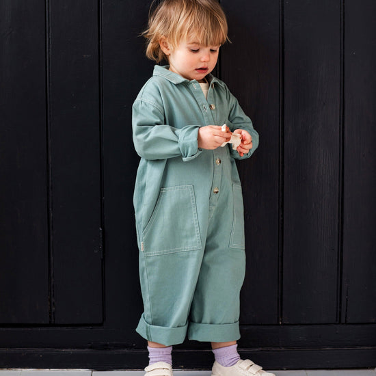 Claude and Co Kids Western Overall Sea, Milking It Western Overalls, Nottingham Kids Shop, Children’s Overalls, Children’s All In One,  Nottinghamshire Stockist, Midlands Children’s Store, Sustainable Children’s Clothing, Overalls 