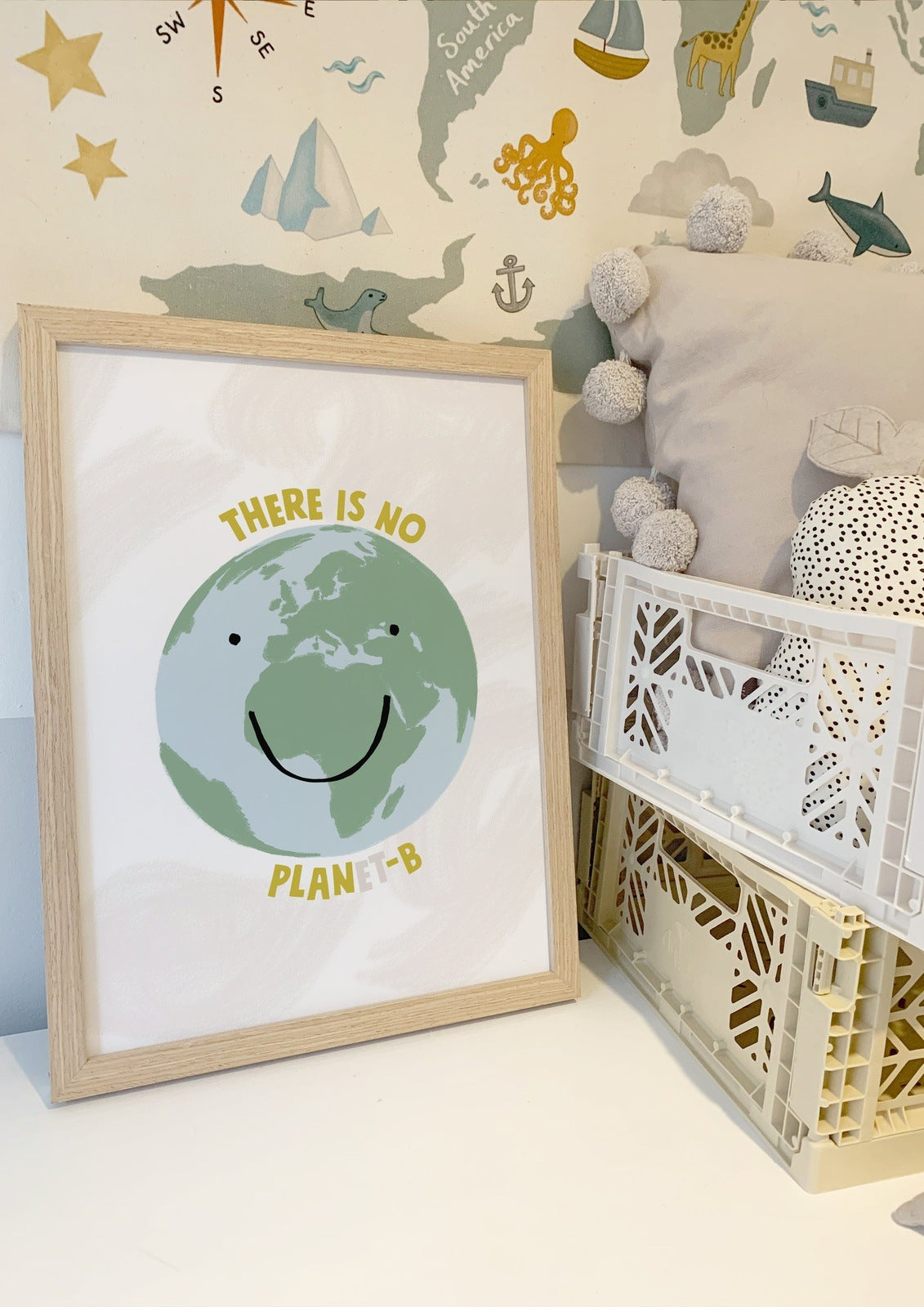Minii & Maxii, One World A3 Print, There Is No Planet-B, Nottingham Kids Shop, Midlands Baby Shop, World Print, Nursery Decor, Nottingham Kids Shop, Midlands Baby Shop