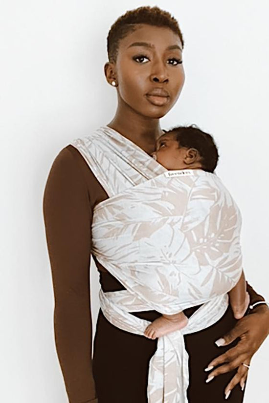 FreeRider Co. Baby Sling Wrap-Palm Print, Baby Carrier, Baby Wrap, Baby Sling, FreeRider Co. Baby Wrap, Baby Wrap Review, Stretchy Baby Wrap Carrier, FreeRider Baby Sling, Nottinghamshire Stockist, Midlands Baby Store, Independent Kids Brand 