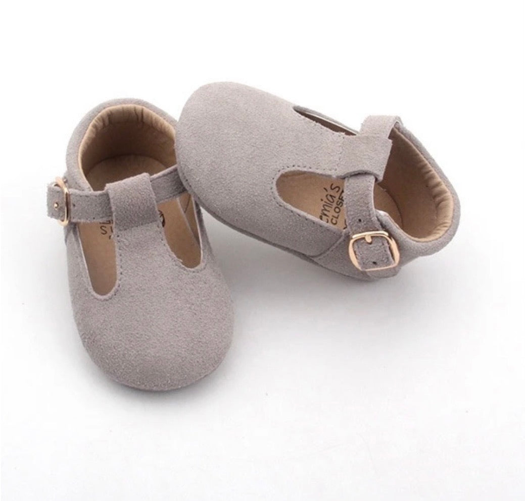 Load image into Gallery viewer, Bohemia’s closet, Bunny Suede Traditional T-Bar Shoe, baby shoes, pram shoes, first shoes, soft sole shoes, toddler shoes, Nottinghamshire stockist, children’s shoes, midlands kids store 
