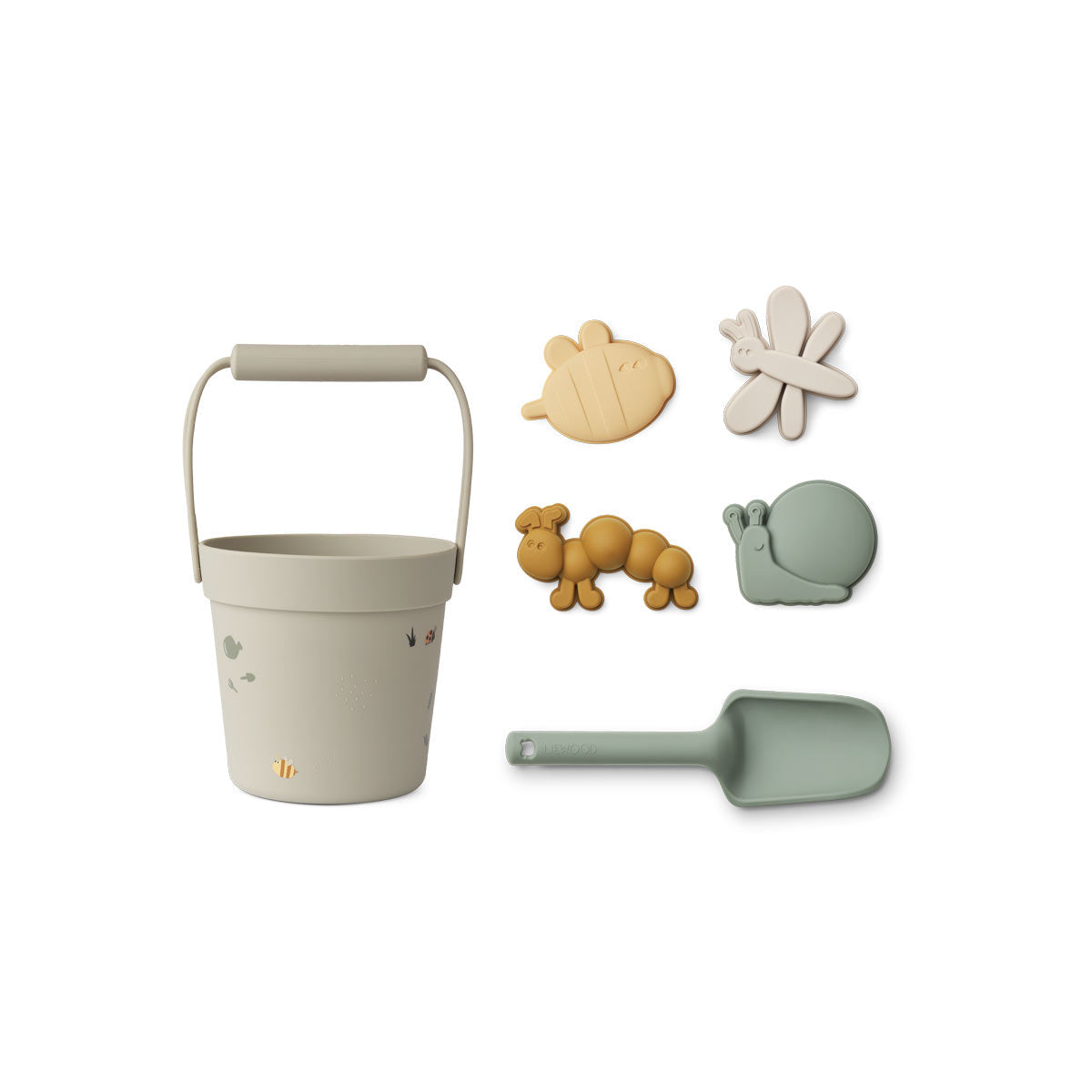 The Liewood Dante Silicone Beach Set | Nature/Mist Mix is Perfect for Summer Days in the Garden or at the Beach.