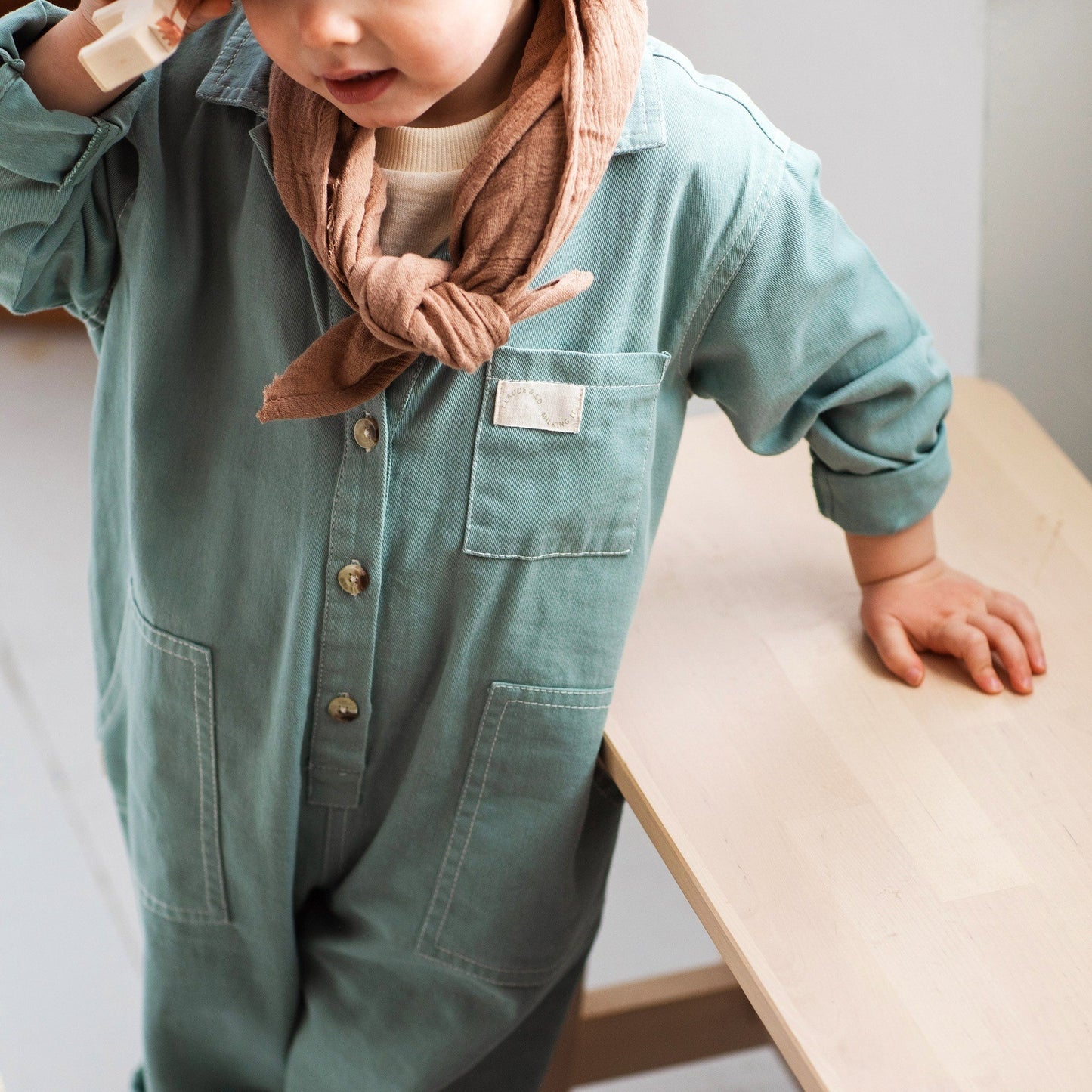 The Claude and Co Kids Western Overalls Sea are perfect for non seasonal wear. 