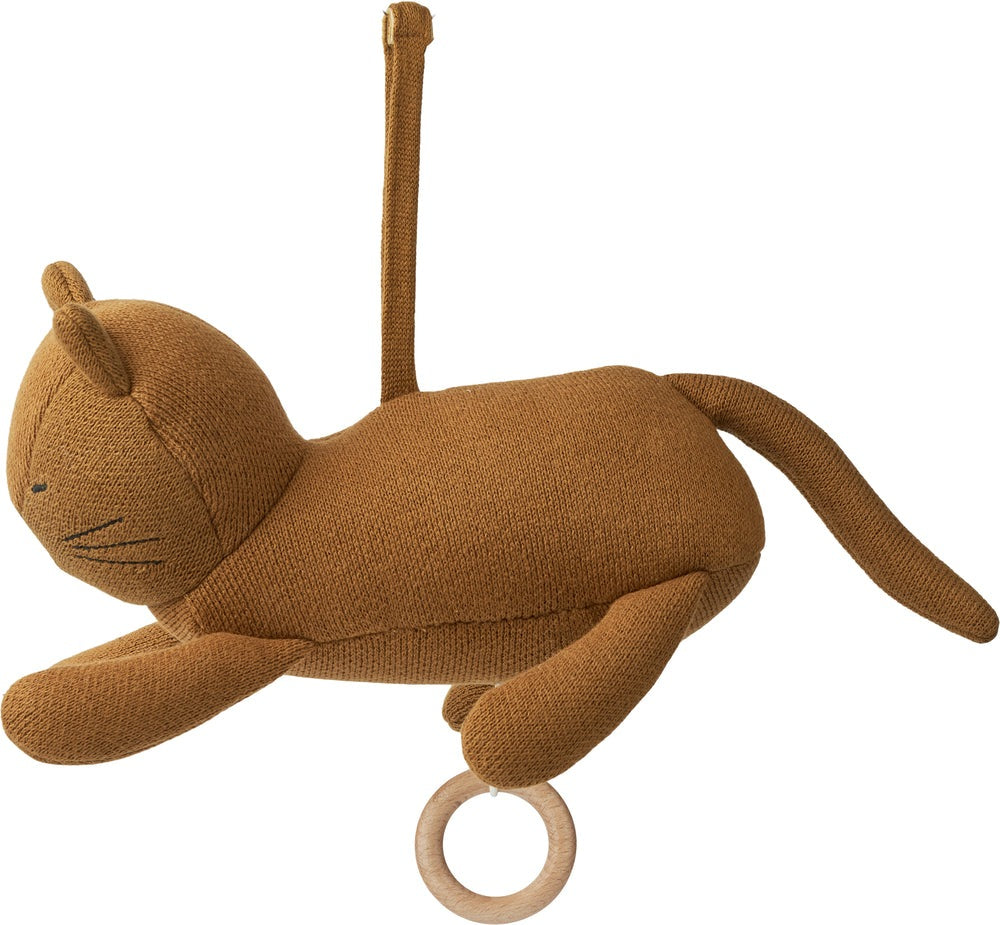 Liewood, Angela Music Mobile, Cat/Golden Caramel Mix, Music Mobile, Baby Nursery, Bedroom Accessory, Childrens Independent Store, Liewood Stockist, Nottinghamshire stockist, beautiful new baby gifts 