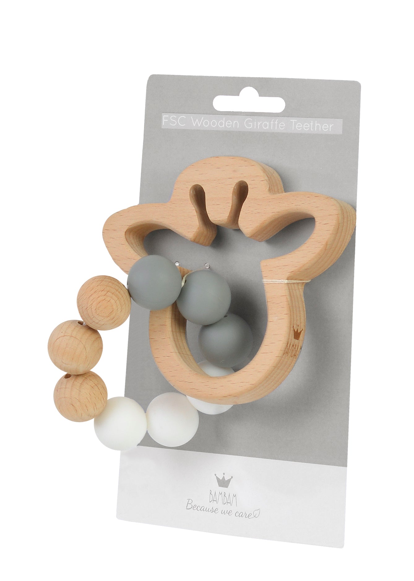 Load image into Gallery viewer, Wooden Giraffe Baby Teething Ring
