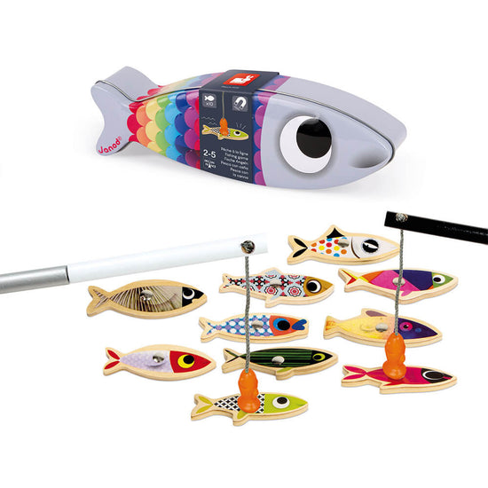 Load image into Gallery viewer, The Janod Wooden Sardine Kids Fishing Game is the perfect birthday gift
