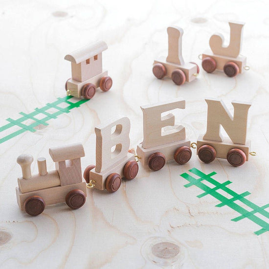 Ryan Town, Personalised Wooden Letter Name Train and Accessories , Birthday Gift, Wooden Train, Nottingham Stockist, Nottingham Independent Store, beautiful new baby gifts, Gifts for New Baby, Personalised Name Train, Wooden Railway