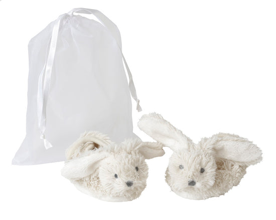 Load image into Gallery viewer, Richie Rabbit Ivory Slippers in Gift Bag

