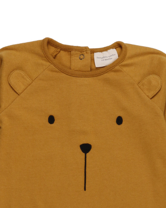 The Turtledove Character Bear Face Baby Romper-Sunshine is the perfect newborn gift.