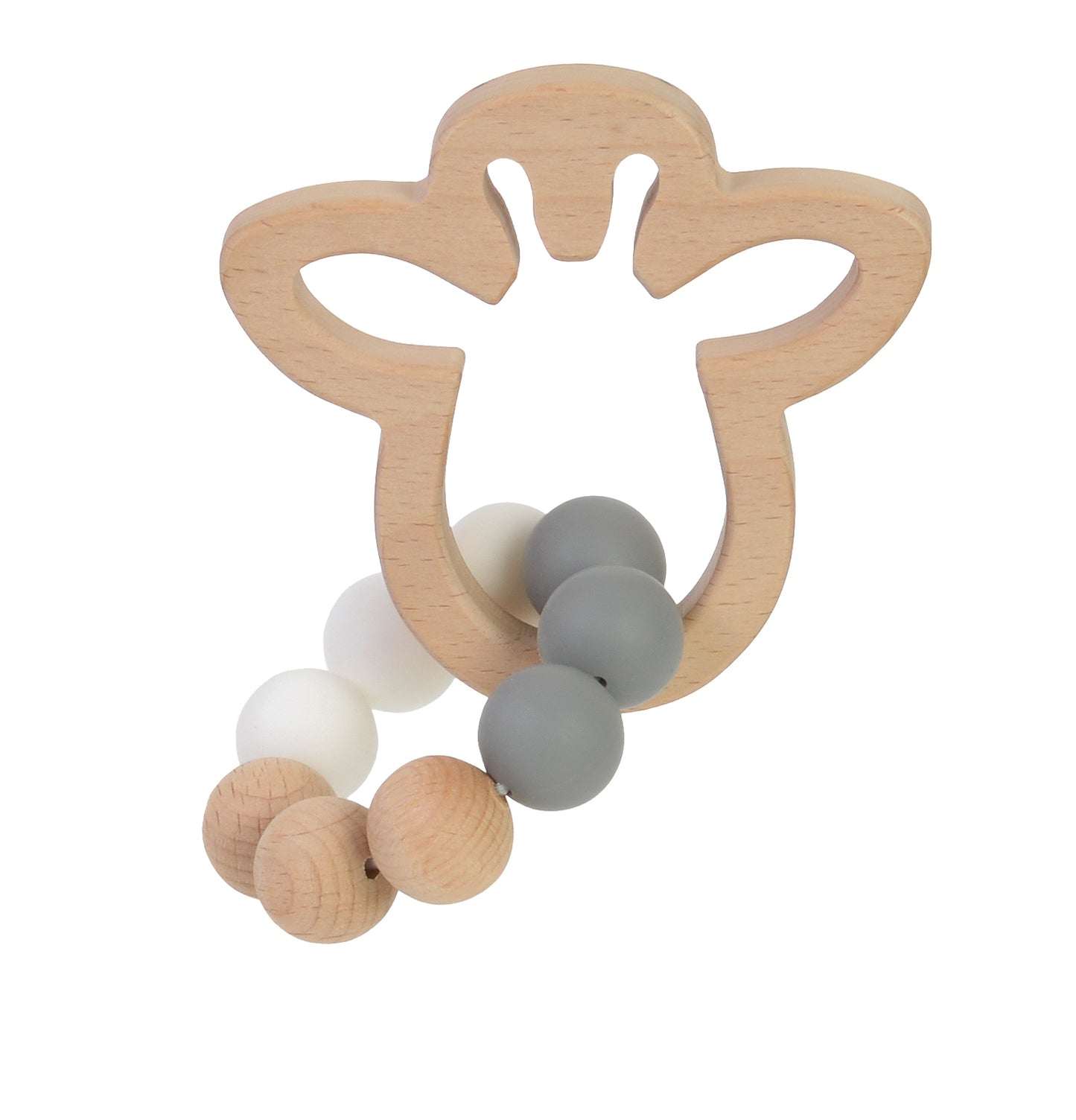 Load image into Gallery viewer, Wooden Giraffe Baby Teething Ring
