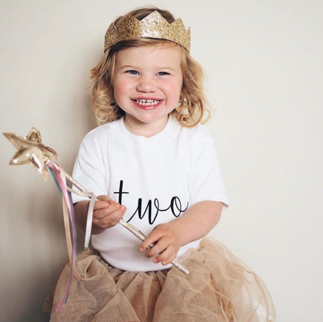 Rose and Guy, Milestone Birthday T Shirt-Age Two, Milestone Tees, Birthday Clothes, Second Birthday T-Shirt, Rose and Guy, Milestone T-shirt, Birthday T-shirts, Second Birthday T-shirt, Nottingham Kids Clothes, sustainable kids clothing