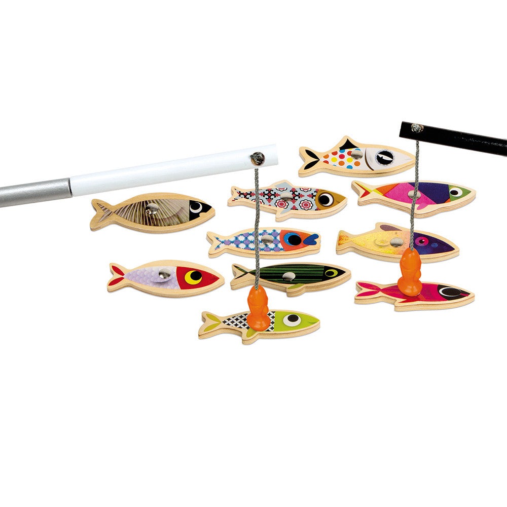 Load image into Gallery viewer, Janod Wooden Sardine Kids Fishing Game, Toys for Boys, Sardine Game, Toddler Games, Wooden Games, Wooden Toys, Janod Wooden Toys, Nottinghamshire Stockist, Independent Kids Brand 
