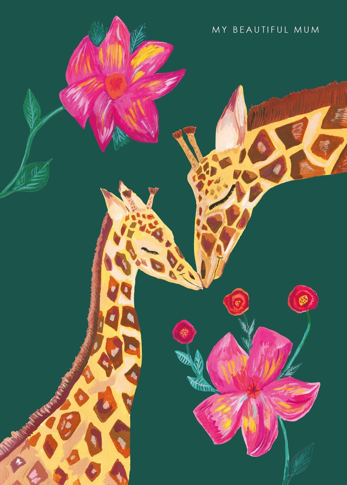 Giraffe Beautiful Mum Greetings Card