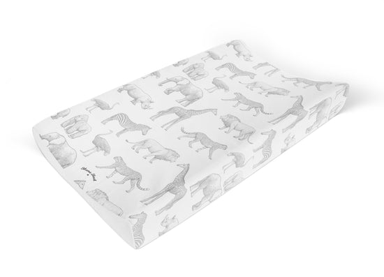 Mama Shack Anti Roll Changing Mat Monochrome Safari Print is a available at Alf & Co, the children’s independent 
