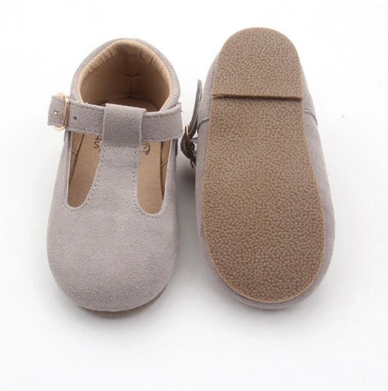 Load image into Gallery viewer, Bohemia’s closet, Bunny Suede Traditional T-Bar Shoe, baby shoes, pram shoes, first shoes, soft sole shoes, toddler shoes, Bohemia’s closet stockist, Nottinghamshire independent children’s store, new baby girl gifts uk, new baby gift box 
