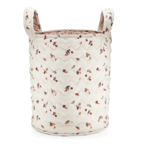 Load image into Gallery viewer, Avery Row, Large Quilted Storage Basket, Peaches, Nursery Storage, Playroom Storage, Children’s bedroom Storage, Nottinghamshire Stockist, midlands baby store, local Nottinghamshire children’s store, Toy Storage, Kids Shop
