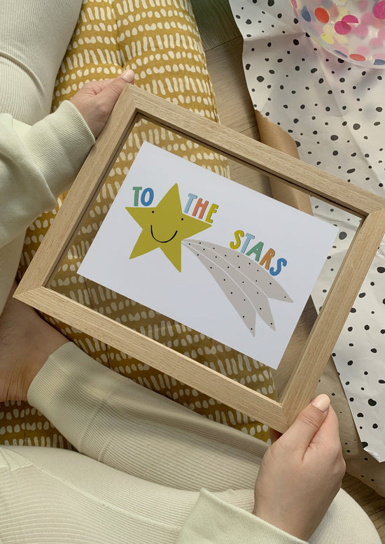 Minii & Maxii, Shooting Stars A3 Print, Children’s Nursery Print, To the Stars Print, Nottingham Kids Shop, Midlands Baby Shop