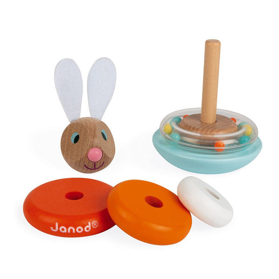 Janod Roly Poly Wooden Stacking Rabbit Baby Toy, Birthday Gift, Stacking Toy, Stackable Baby Toy, Educational Toy, Wooden Toy, Janod Stockist, Nottinghamshire Stockist, Independent kids store 