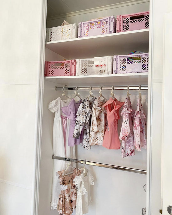 Aykasa Folding Crate, Midi, Orchid, home storage, nursery storage, playroom storage, Nottinghamshire stockist, midlands baby shop, sustainable, home organisation 