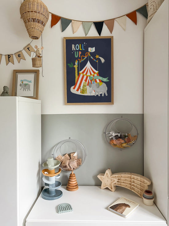 Load image into Gallery viewer, Minii &amp;amp; Maxii, Circus Time A3 Print, Children’s Bedroom Accessories, Playroom, Nursery Print, Nottingham Kids Shop
