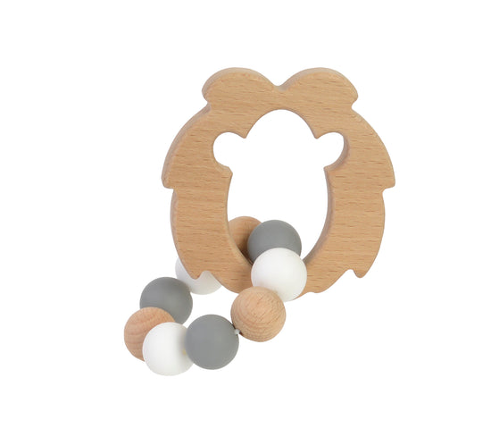 Load image into Gallery viewer, Wooden Lion Baby Teething Ring

