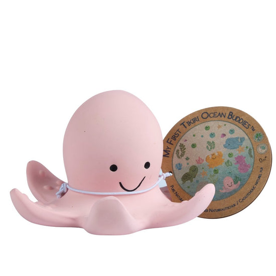 The Tikiri Natural Rubber Octopus Teething Rattle is available from Alf & Co, the children’s independent 