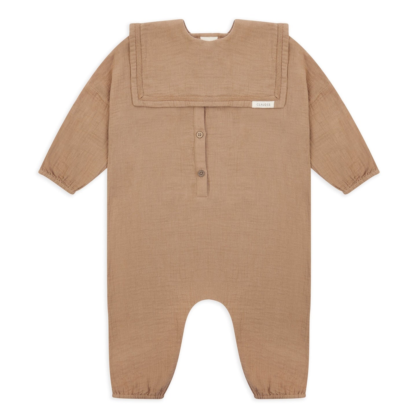 Load image into Gallery viewer, Claude &amp;amp; Co jumpsuit with collar-fawn, Children’s Clothing, baby clothing, children’s jumpsuit, sustainable children and baby clothes, Claude &amp;amp; Co Stockist, Nottinghamshire independent children’s store, midlands kid shop 
