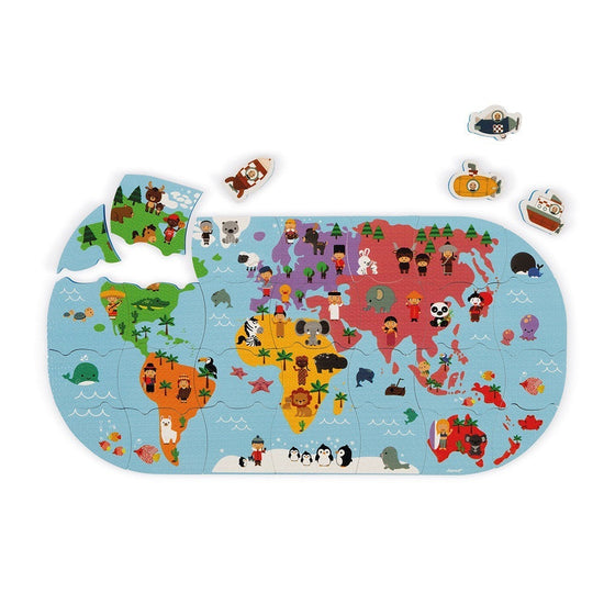 Load image into Gallery viewer, Janod Bath Explorers Map Bath Puzzle available in store &amp;amp; online at Nottinghamshire Independent Children’s store  
