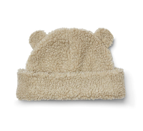The Liewood Bibi Pile Beanie with ears in the Mist colour is available from Nottinghamshire children’s store Alf & Co