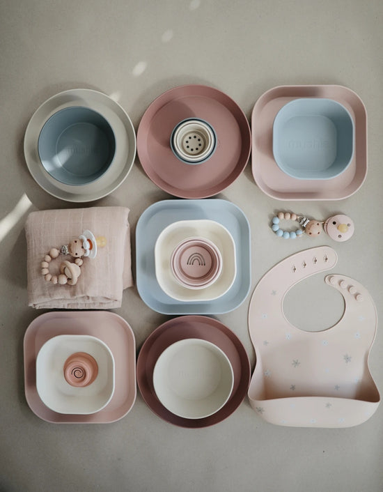 Square Dinnerware Plates-Set of 2-Blush